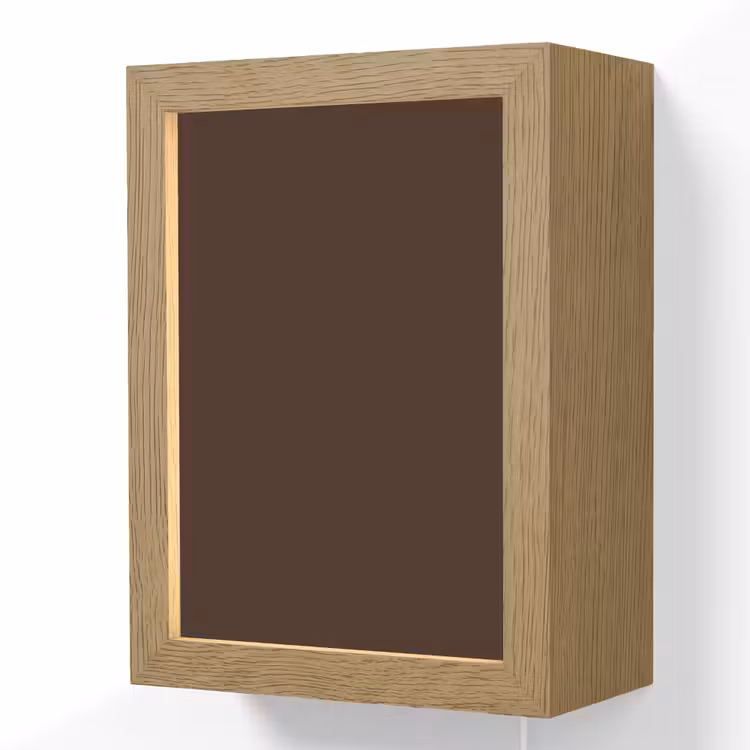 Dark - Chocolate - Bruin Light Box met kabel (Wandlamp) klein 929 -3d