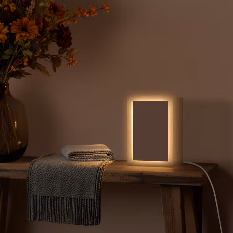 Dark - Chocolate - Bruin Light Box met kabel (Wandlamp) klein 929 -sfeer4