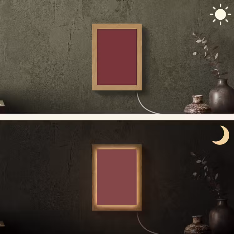 Dark - Garnet - Rood Light Box met kabel (Wandlamp) klein 929 -sfeer3