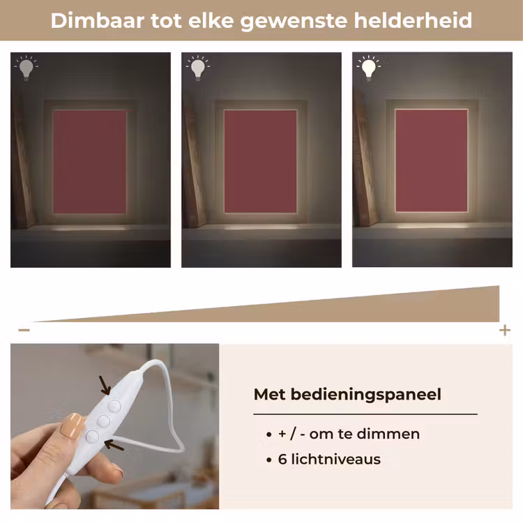 Dark - Garnet - Rood Light Box met kabel (Wandlamp) klein 929 -USP_dimbaarNL