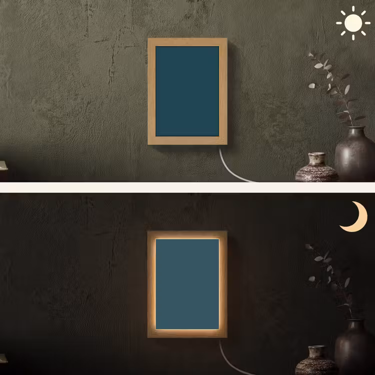 Dark - Indigo - Blauw Light Box met kabel (Wandlamp) klein 929 -sfeer3