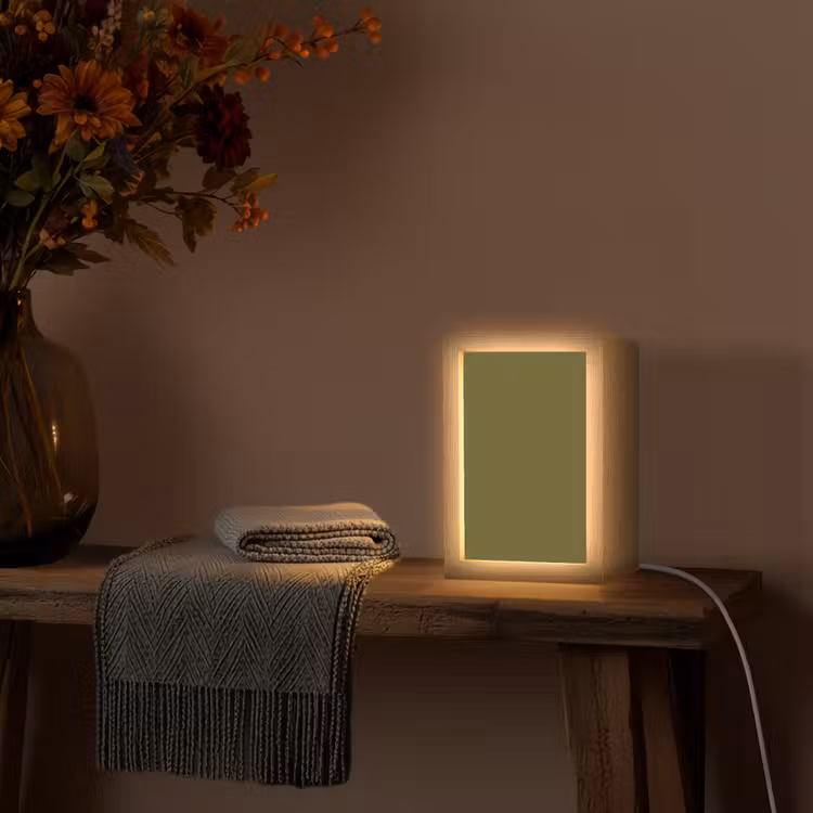 Dark - Olive - Groen Light Box met kabel (Wandlamp) klein 929 -sfeer4