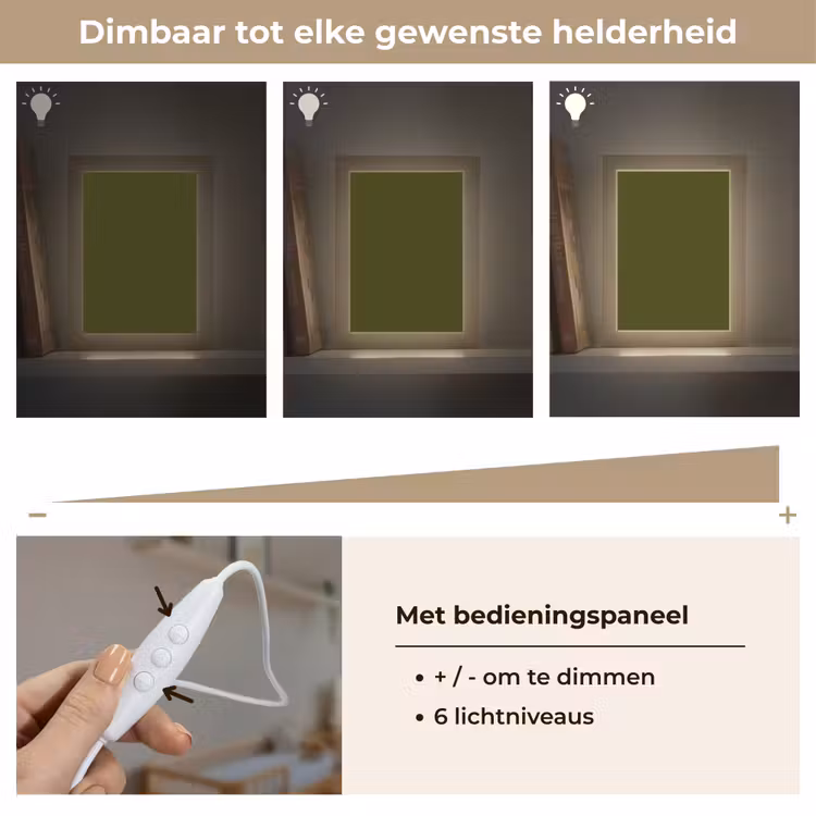 Dark - Olive - Groen Light Box met kabel (Wandlamp) klein 929 -USP_dimbaarNL