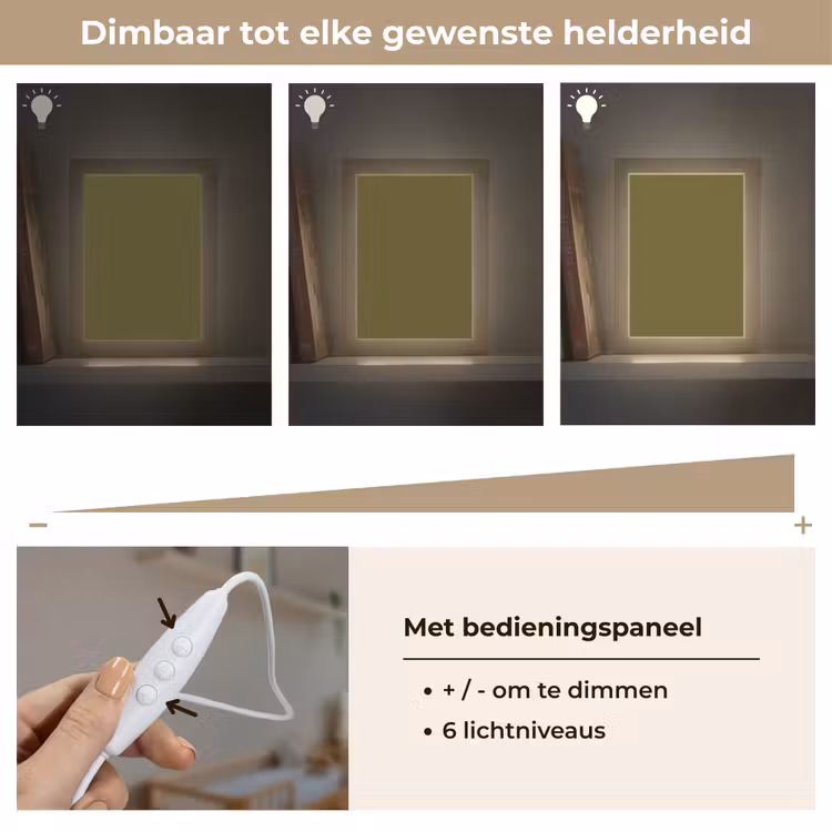 Dark - Olive - Groen Light Box met kabel (Wandlamp) klein 929 -USP_dimbaarNL