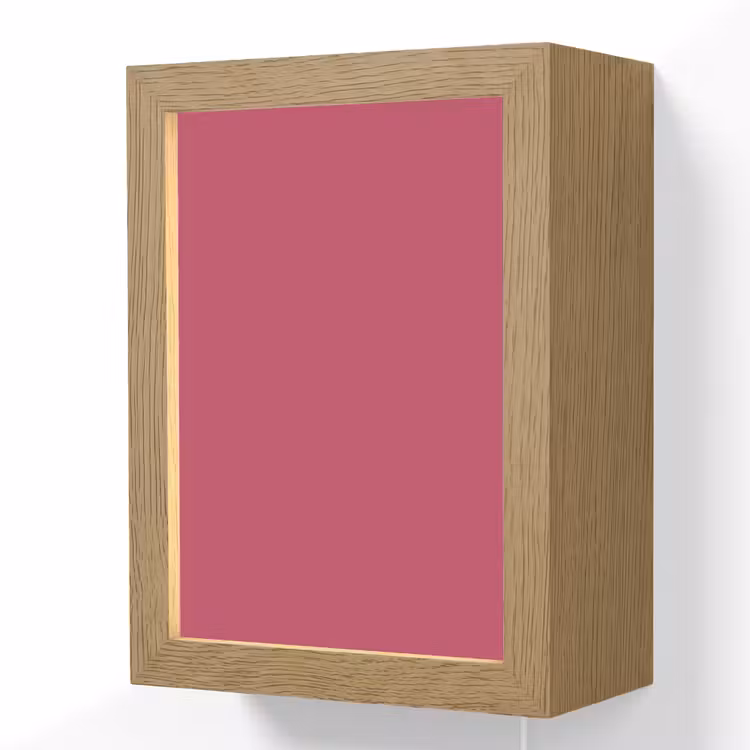Deep - Berry - Rood Light Box met kabel (Wandlamp) klein 929 -3d