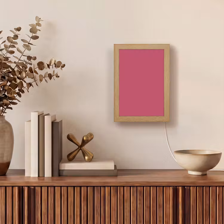 Deep - Berry - Rood Light Box met kabel (Wandlamp) klein 929 -sfeer2