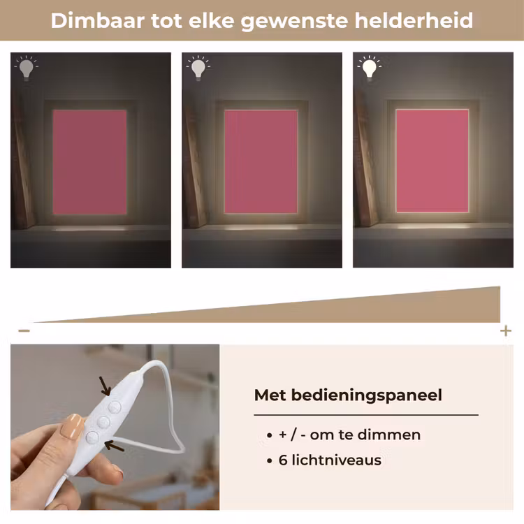 Deep - Berry - Rood Light Box met kabel (Wandlamp) klein 929 -USP_dimbaarNL
