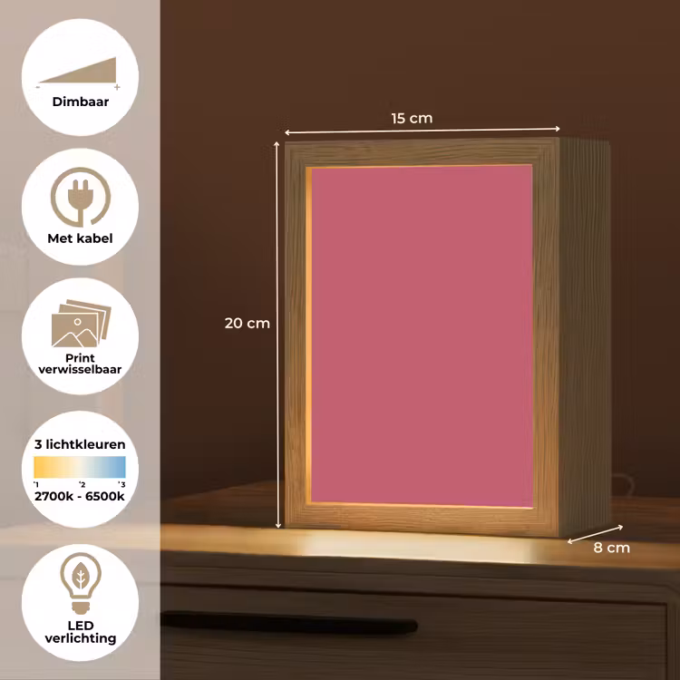 Deep - Berry - Rood Light Box met kabel (Wandlamp) klein 929 -USP_websiteoverzichtNL