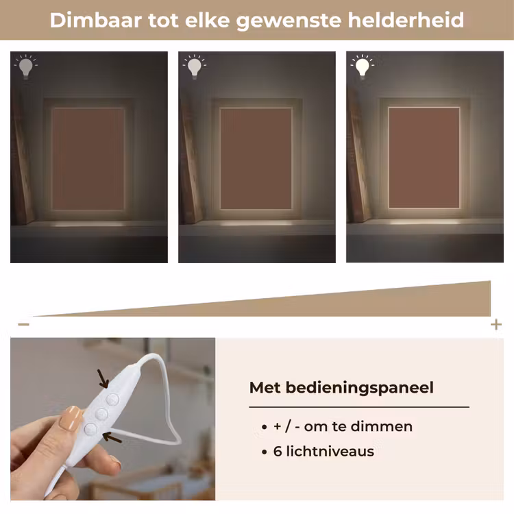 Deep - Clay - Brown - Bruin Light Box met kabel (Wandlamp) klein 929 -USP_dimbaarNL