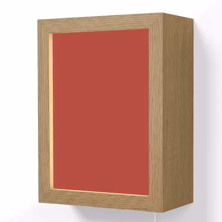 Deep - Crimson - Rood Light Box met kabel (Wandlamp) klein 929 -3d