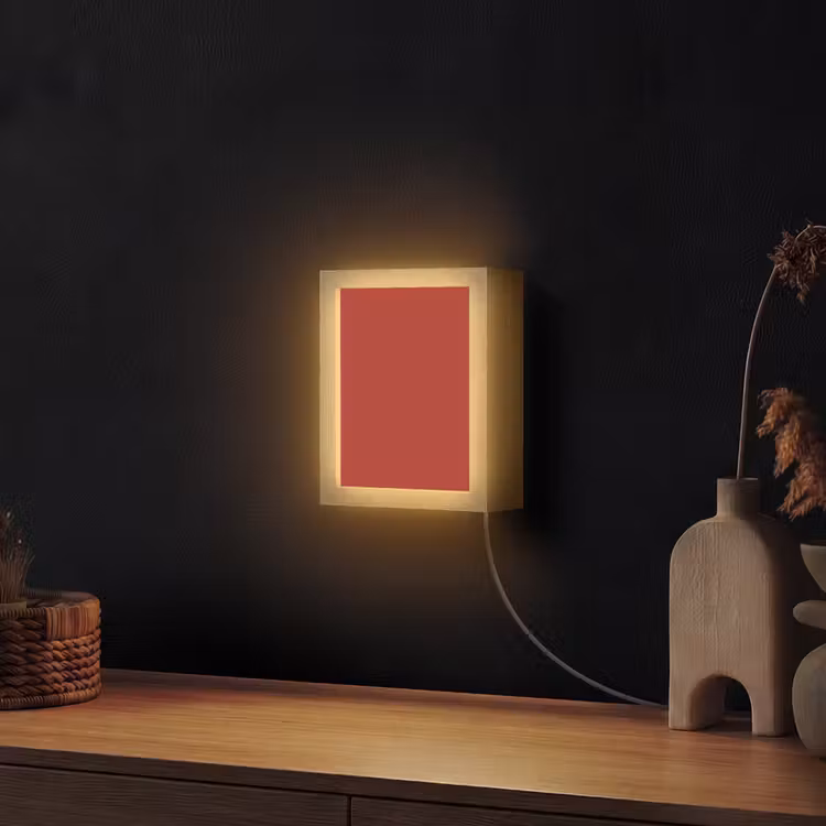 Deep - Crimson - Rood Light Box met kabel (Wandlamp) klein 929 -sfeer1