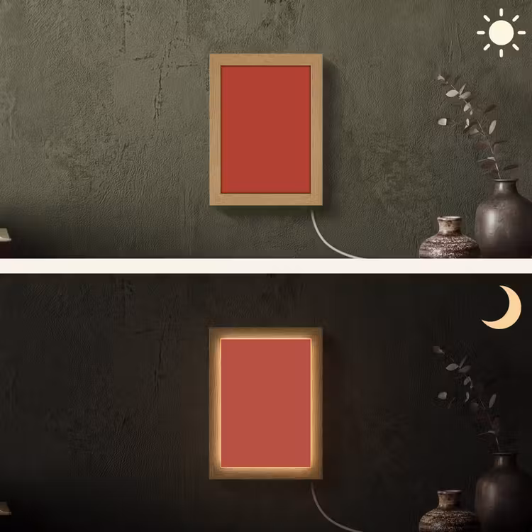 Deep - Crimson - Rood Light Box met kabel (Wandlamp) klein 929 -sfeer3