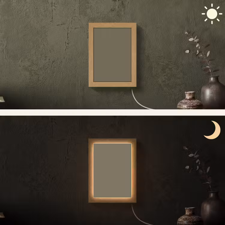 Deep - Khaki - Groen Light Box met kabel (Wandlamp) klein 929 -sfeer3