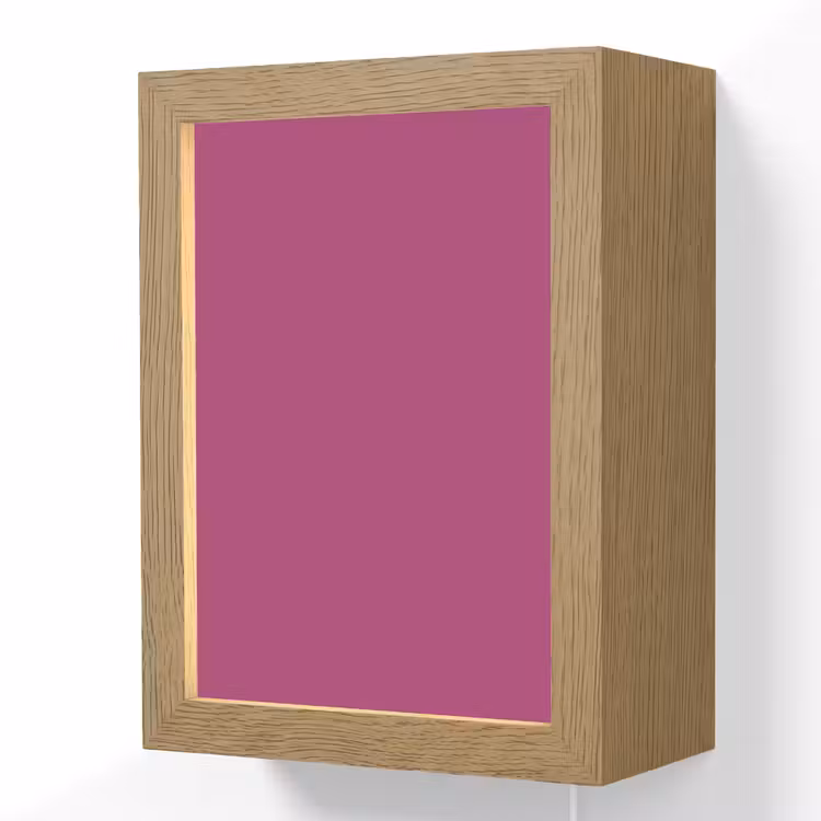 Deep - Magenta - Paars Light Box met kabel (Wandlamp) klein 929 -3d