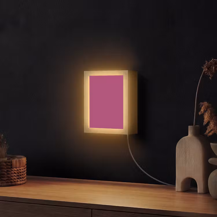 Deep - Magenta - Paars Light Box met kabel (Wandlamp) klein 929 -sfeer1