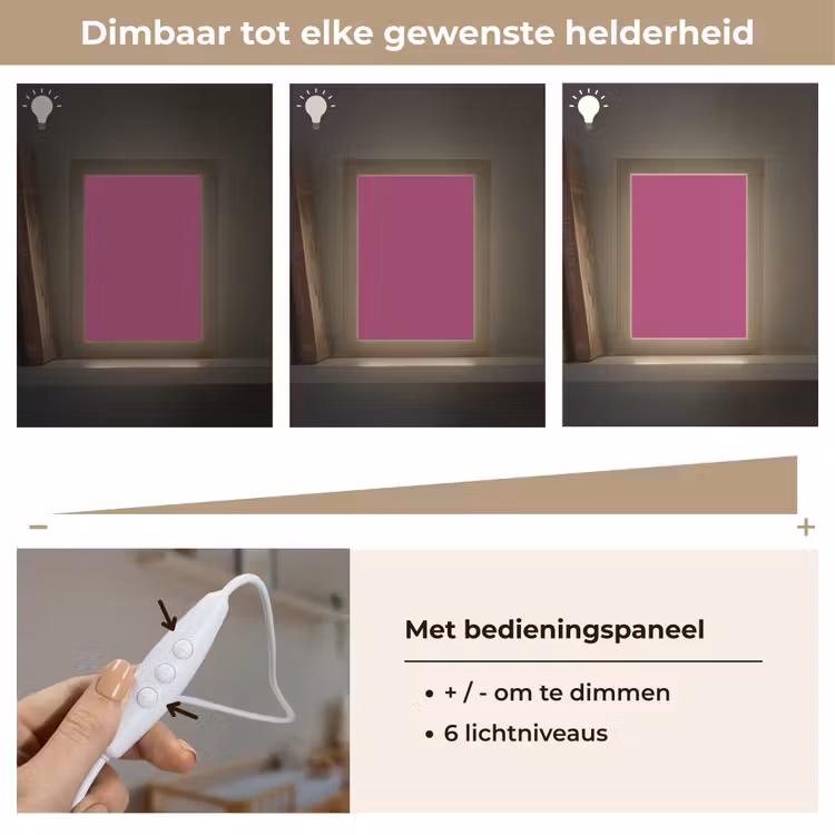 Deep - Magenta - Paars Light Box met kabel (Wandlamp) klein 929 -USP_dimbaarNL