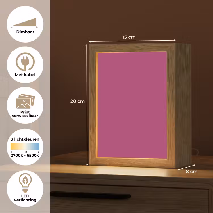 Deep - Magenta - Paars Light Box met kabel (Wandlamp) klein 929 -USP_websiteoverzichtNL