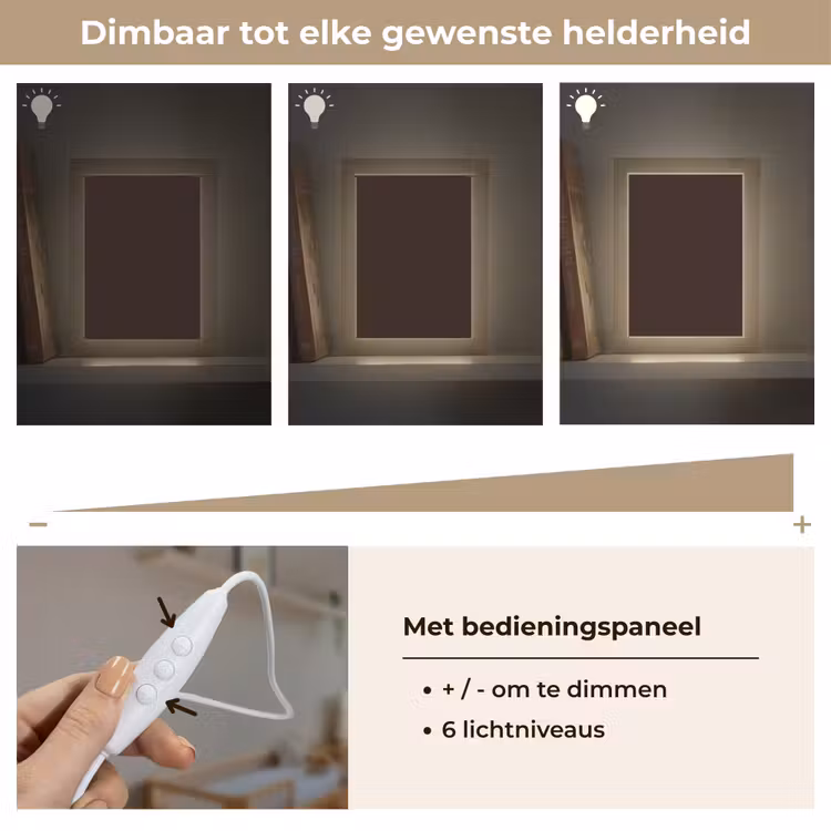 Deep - Obsidian - Bruin Light Box met kabel (Wandlamp) klein 929 -USP_dimbaarNL