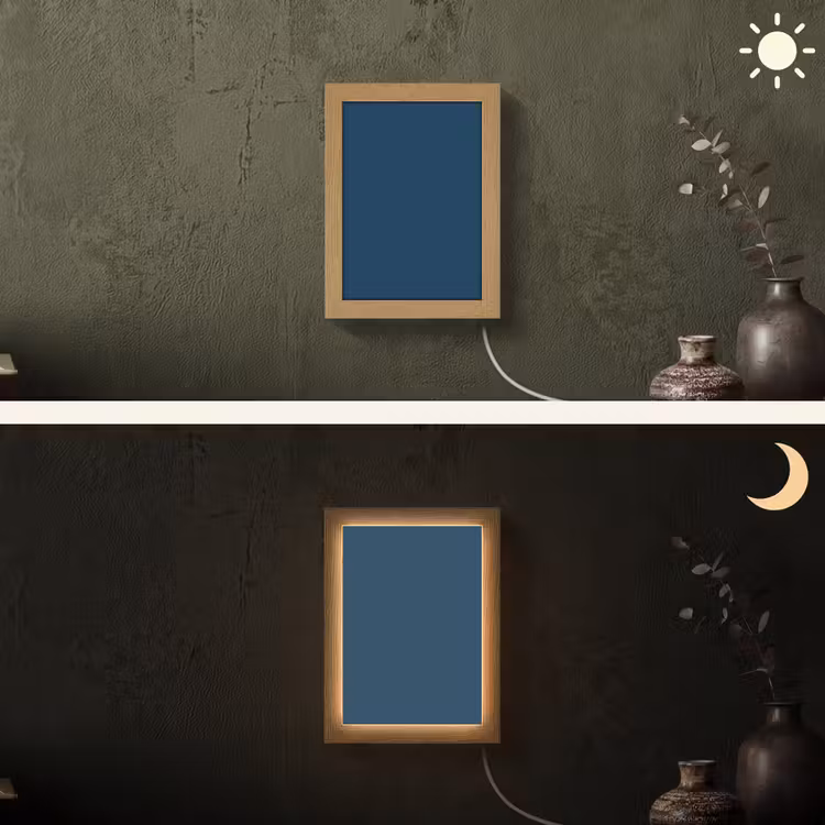 Deep - Ocean - Blauw Light Box met kabel (Wandlamp) klein 929 -sfeer3