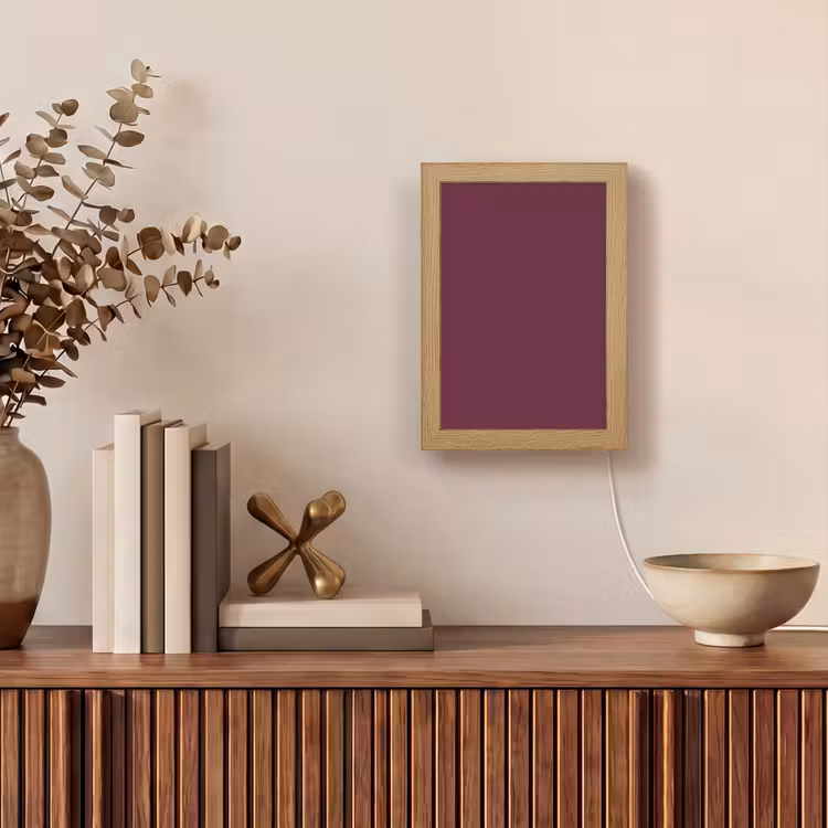 Deep - Plum - Paars Light Box met kabel (Wandlamp) klein 929 -sfeer2