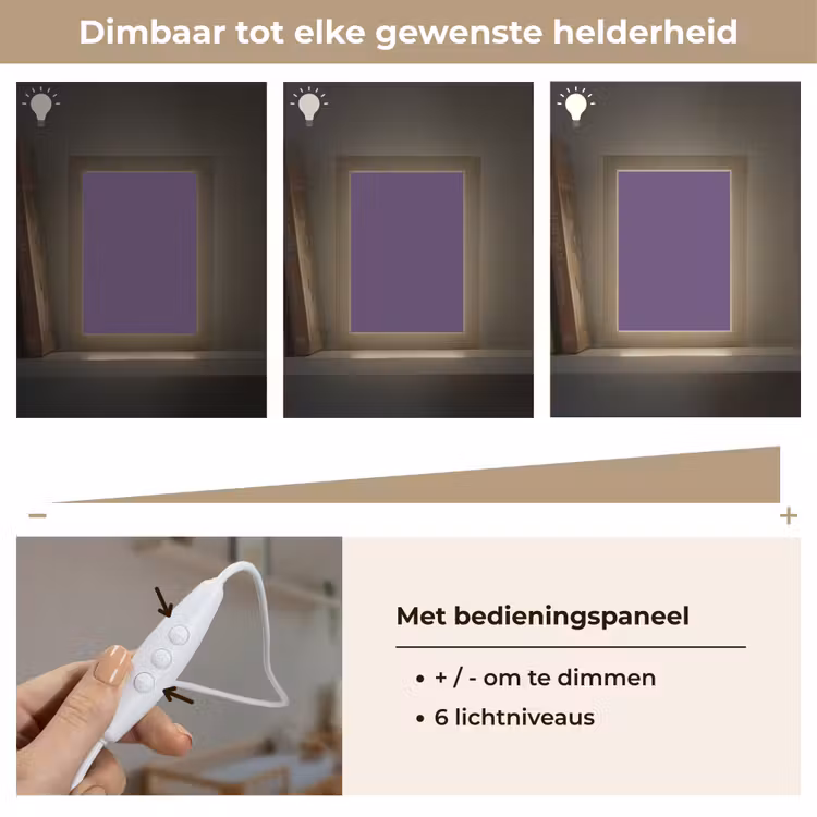 Deep - Plum - Paars Light Box met kabel (Wandlamp) klein 929 -USP_dimbaarNL