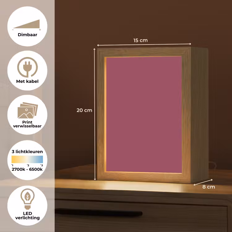 Deep - Rasberry - Rood Light Box met kabel (Wandlamp) klein 929 -USP_websiteoverzichtNL