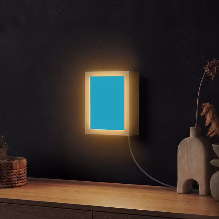 Deep - Turquoise - Turkoois Light Box met kabel (Wandlamp) klein 929 -sfeer1