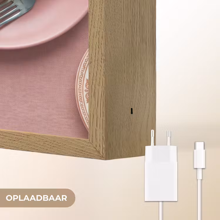 Dessert - Taart - Gebak - Zoet - Roze Light Box met batterij (Wandlamp) middel -USP_websiteoplaadbaarNL