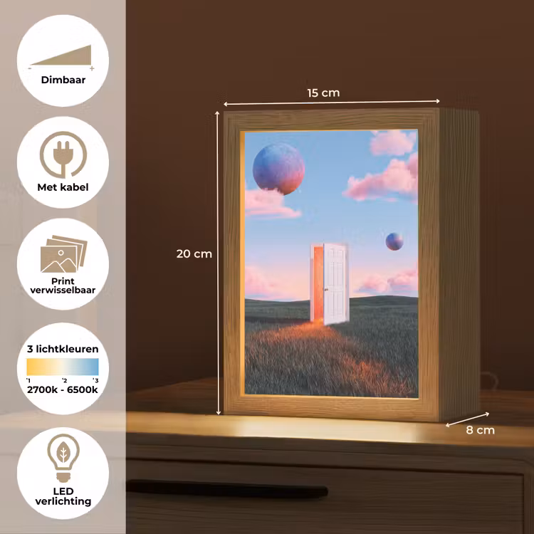 Lightbox - Wandlamp - Deur - Fantasie - Ruimte - Deur - Fantasie - Ruimte Light Box met kabel (Wandlamp) klein