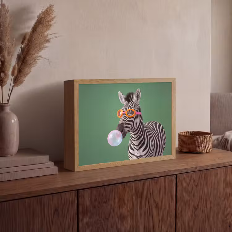 Dier - Bril - Bel - Modern - Groen Light Box met batterij (Wandlamp) middel -sfeer2