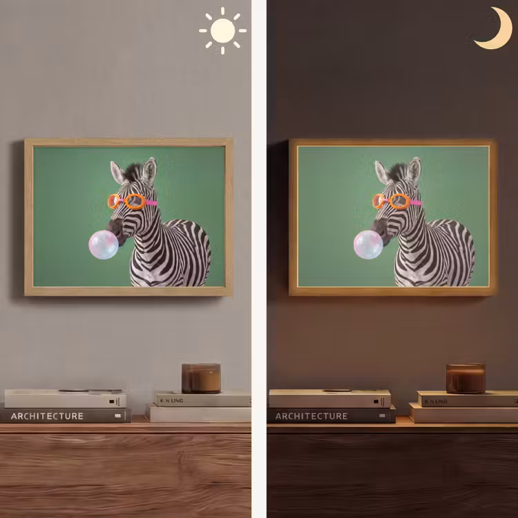 Dier - Bril - Bel - Modern - Groen Light Box met batterij (Wandlamp) middel -sfeer3