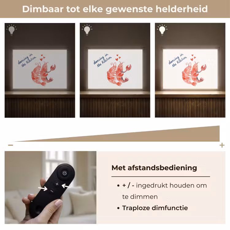 Dier - Dans - Liefde - Waterverf - Rood Light Box met batterij (Wandlamp) middel -USP_dimbaarNL