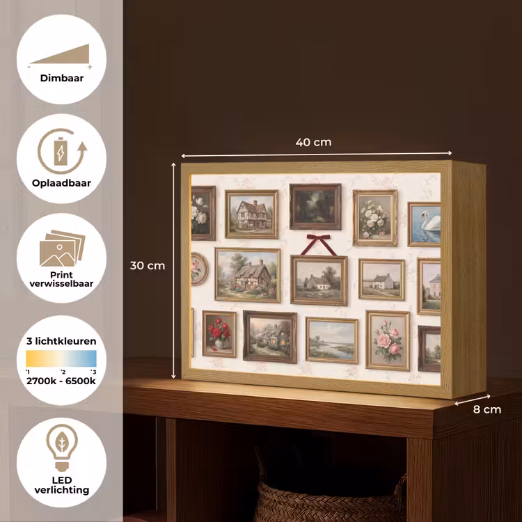 Dier - Kat - Portret - Klassiek Light Box met batterij (Wandlamp) middel -USP_websiteoverzichtNL