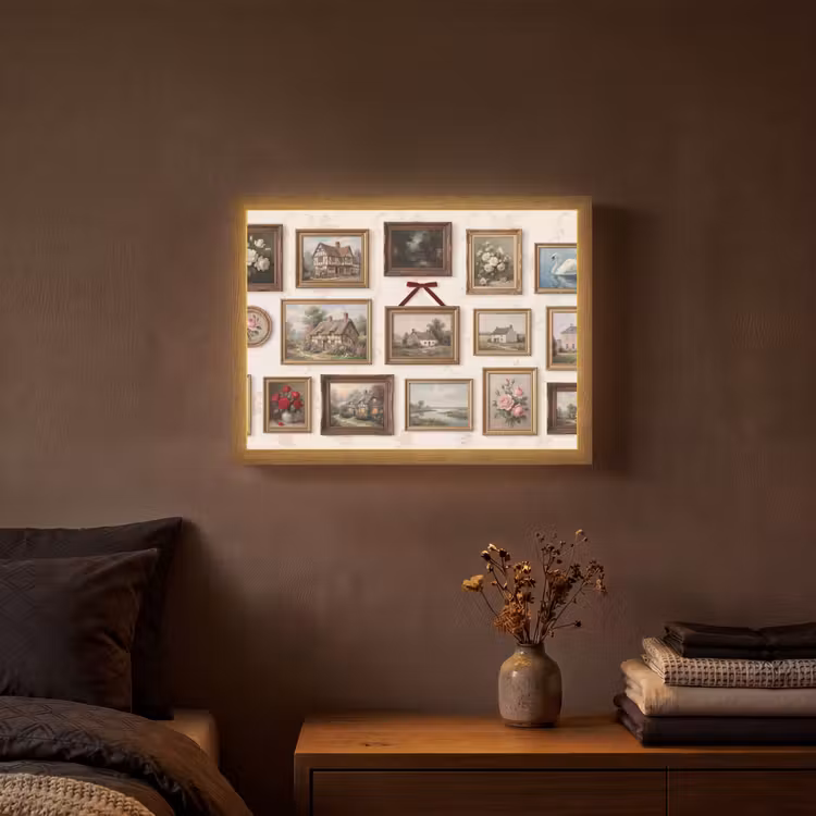 Dier - Kat - Portret - Klassiek Light Box met batterij (Wandlamp) middel -sfeer4