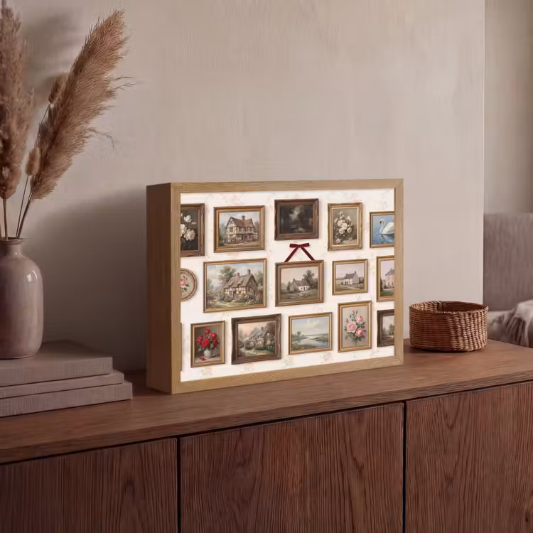 Dier - Kat - Portret - Klassiek Light Box met batterij (Wandlamp) middel -sfeer2