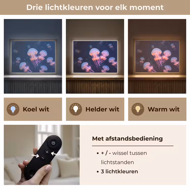Dier - Onderwater - Natuur - Roze - Mysterieus Light Box met batterij (Wandlamp) middel -USP_lichtkleurNL