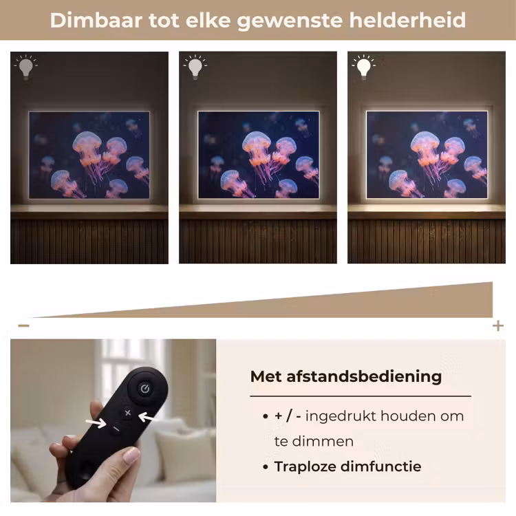 Dier - Onderwater - Natuur - Roze - Mysterieus Light Box met batterij (Wandlamp) middel -USP_dimbaarNL