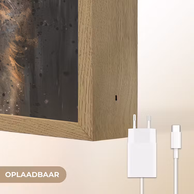 Dieren - Wolf - Portret - Zwart - Bruin Light Box met batterij (Wandlamp) middel -USP_websiteoplaadbaarNL