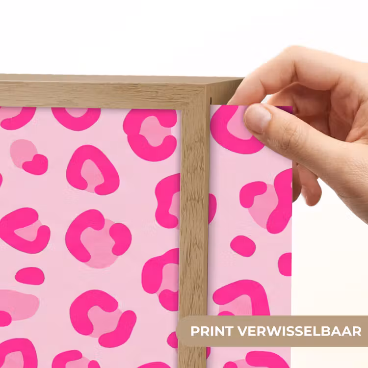 Dierenprint - Patroon - Abstract - Modern - Roze Light Box met batterij (Wandlamp) middel -USP_websiteprintNL