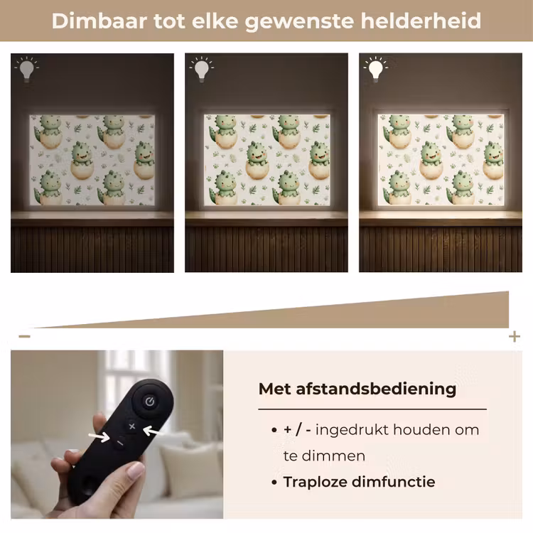 Dino - Eieren - Groen Light Box met batterij (Wandlamp) middel 907 -USP_dimbaarNL