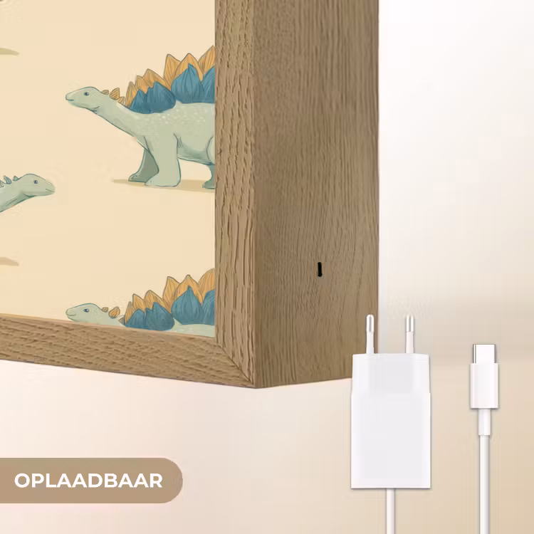 Dino - Patroon - Groen Light Box met batterij (Wandlamp) middel 907 -USP_websiteoplaadbaarNL