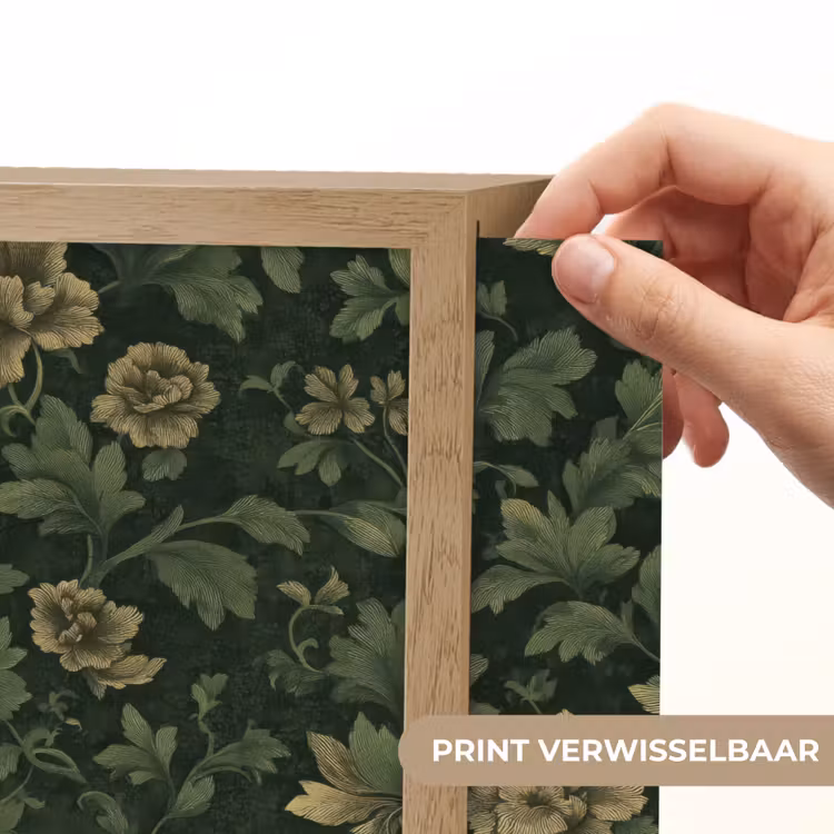 Donker - Groen - Goud - Botanisch Light Box met batterij (Wandlamp) middel 907 -USP_websiteprintNL