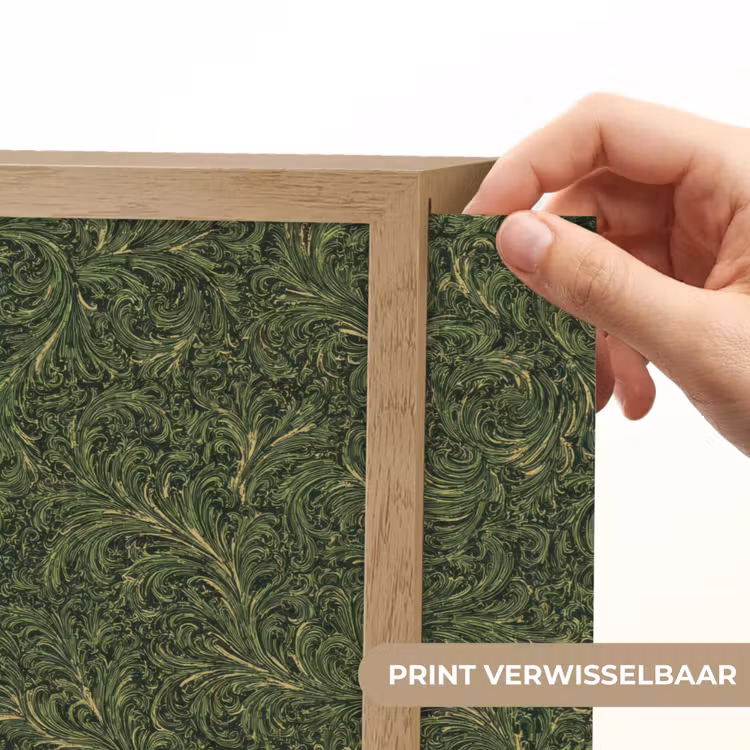 Donker - Groen - Krullend - Botanisch Light Box met batterij (Wandlamp) middel 907 -USP_websiteprintNL