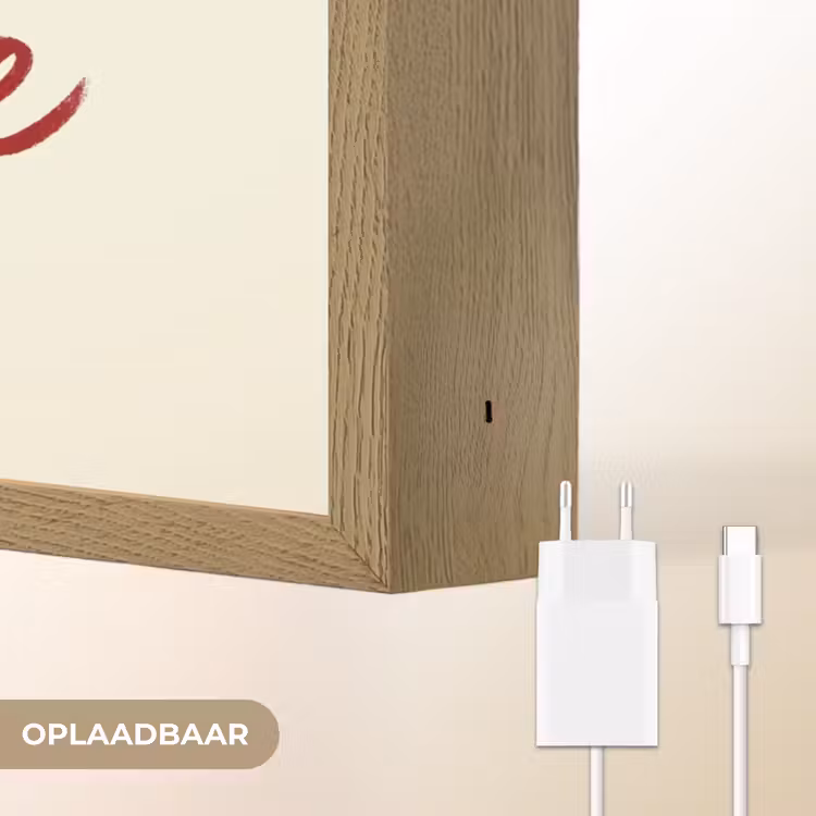 Don't lose your fire - Rood - Wit - Minimalistisch Light Box met batterij (Wandlamp) middel -USP_websiteoplaadbaarNL