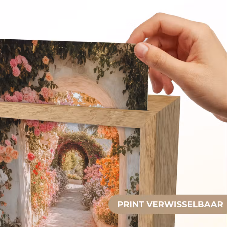 Doorkijk - Boog - Bloemen - Pastel Light Box met kabel (Wandlamp) klein -USP_websiteprintNL