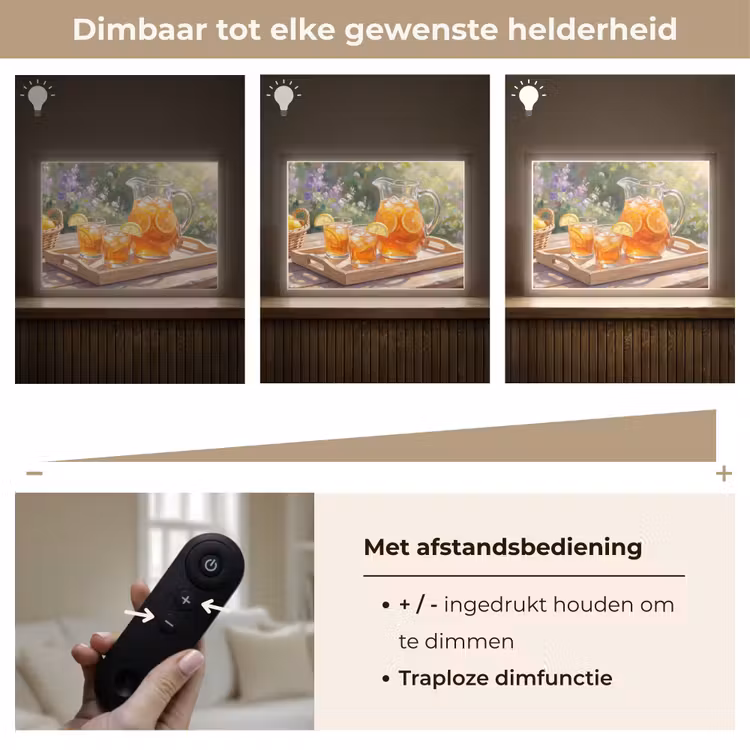 Drank - Citroen - Zomer - Tuin - Geel Light Box met batterij (Wandlamp) middel -USP_dimbaarNL