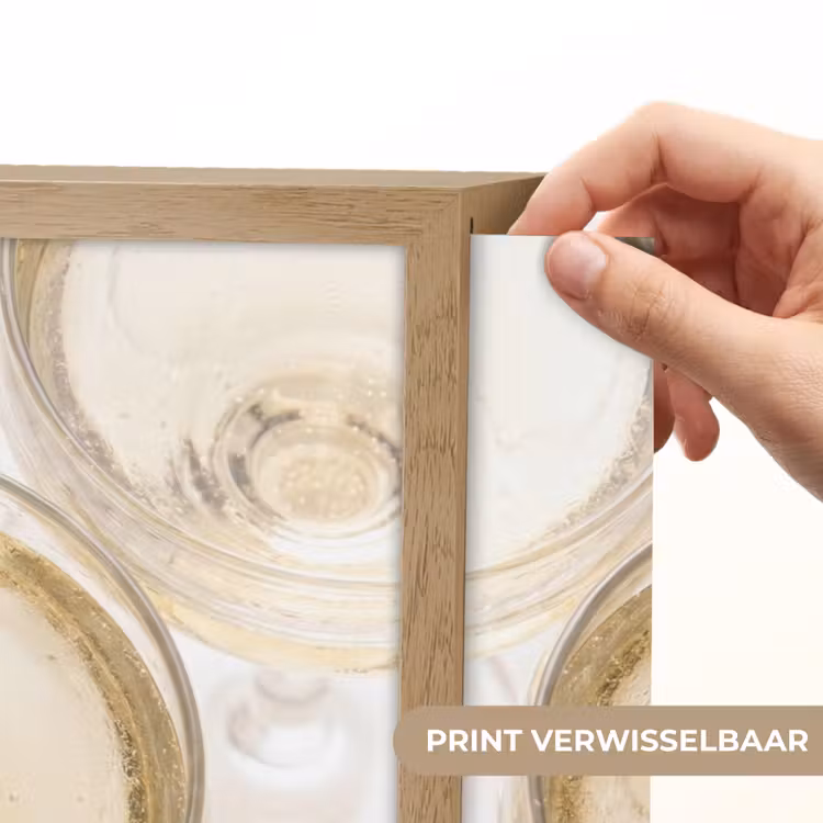 Drank - Glazen - Feest - Goud Light Box met batterij (Wandlamp) middel -USP_websiteprintNL