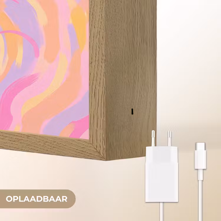 Drank - Inschenken - Feest - Abstract - Roze Light Box met batterij (Wandlamp) middel -USP_websiteoplaadbaarNL
