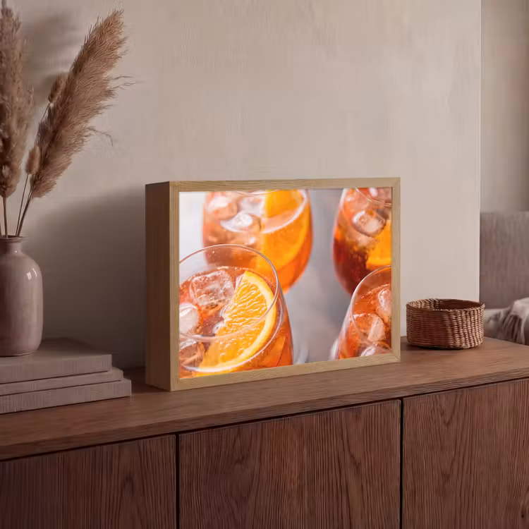 Drank - Sinaasappel - IJs - Zomer - Oranje Light Box met batterij (Wandlamp) middel -sfeer2
