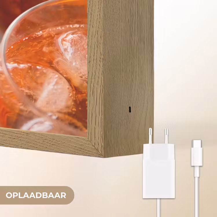 Drank - Sinaasappel - IJs - Zomer - Oranje Light Box met batterij (Wandlamp) middel -USP_websiteoplaadbaarNL